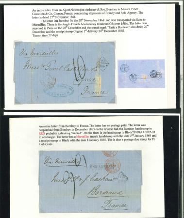 Stamp of India » Postal History Pre-stamp Mail to France