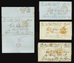 Stamp of India » Postal History Pre-stamp Mail 1850s correspondence Calcutta to Newcastle
