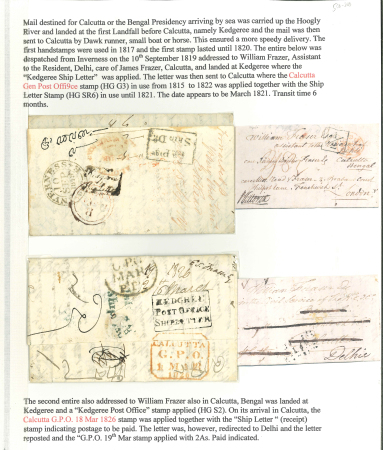 Stamp of India » Postal History Pre stamp 1819 and 1826 entires to Calcutta, Kedgeree Ship Letter