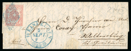Stamp of Switzerland / Schweiz » Rayonmarken » Rayon III (grosse Ziffer) 1853, Rayon III, grosse Wertziffern, auf Brief