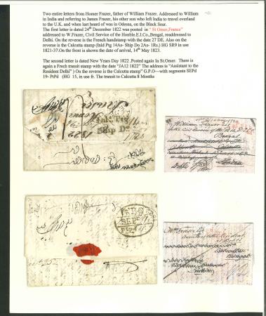 Stamp of India » Postal History Pre-stamp Mail 1822 entired st Malo, France to Calcutta