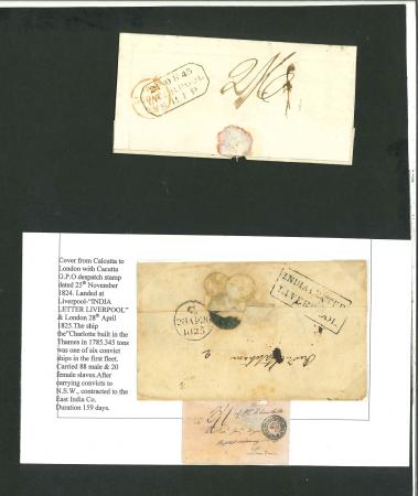 Stamp of India » Postal History Maritime Mail 1820-40s INDIA LETTER LIVERPOOL mail