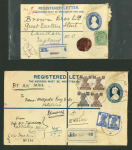 Stamp of India » Postal History Postal Stationery Registered envelopes mostly QV accumulation