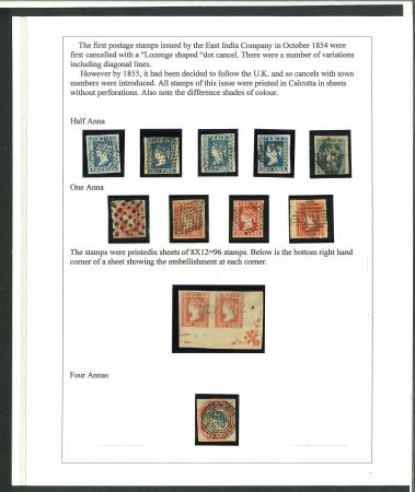 Stamp of India » 1854 Lithographs 1854 used Lithographs on album page