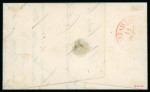 Stamp of Switzerland / Schweiz » Sitzende Helvetia Ungezähnt » 1856-57 Berner Druck (II) 5 Rp. braun, 2. Berner Druckperiode, mit sehr grossem unteren Bogenrand auf Brief