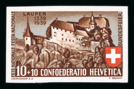 Stamp of Switzerland / Schweiz » Pro Patria 1939, Schloss Laupen mit Abart ungezähnt