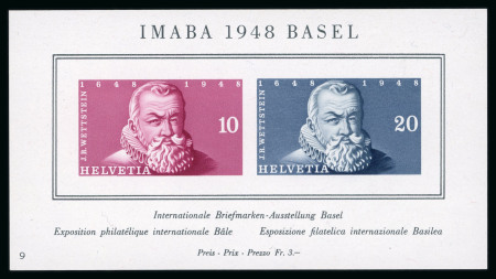 Stamp of Switzerland / Schweiz » Blockausgaben 1948, Gedenkblock IMABA mit Abart ungezähnt