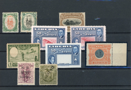 Stamp of Large Lots and Collections All world, 1886-1952, Lot of INVERTED CENTERS + some other varieties incl. missing centers
