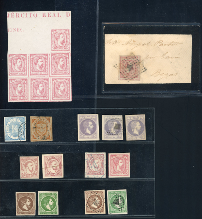 Stamp of Spain » Spain Carlist Issue Spain, 1874-75, Carlist issue, unused or used group of 18 diverse values