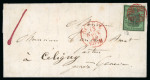 Stamp of Switzerland / Schweiz » Kantonalmarken » Genf 1849, grosser Adler dunkelgrün, auf Faltbrief von Genf in die Enklave Céligny