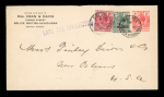 Stamp of British Honduras 1916 (Dec 15) commercial envelope to the USA with "LATE FEE COLLECTED" hs adjacent