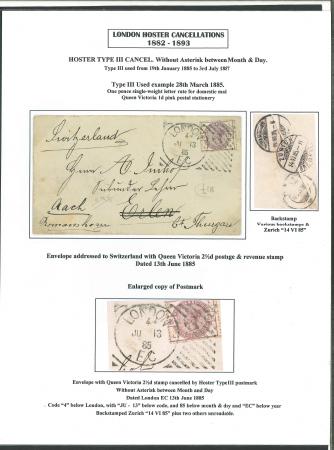 Stamp of Great Britain » Collections Great Britain 1882-93 London Hoster Cancellations