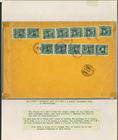 Stamp of Guatemala » Collections, Lots etc. Guatemala 1903 Quetzal surcharges covers accumulation