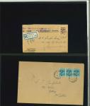 Stamp of Ireland » 1922-35 Overprint Collections 1922-1924 Attractive assembly of seventeen covers and cards showing an array of commercial and philatelic usages, including Thom 10d turquoise-blue, strip of three, tied DUKE St./DUBLIN cds on cover to Killiney, plus ano