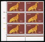 Stamp of Ireland » Definitives 1968-1998 Comprehensive collection of hundreds of definitive plate blocks all in mint nh blocks of four and or six, including Gerls to 10s or £1, Architecture to £5, Heritage to £5 and Birds to £5, plus some postage dues