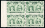 Stamp of Rhodesia 1910-13 1/2d emerald-green perforation 14 pl. III in marginal block of four