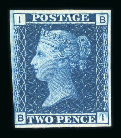 Stamp of Great Britain » 1854-70 Perforated Line Engraved 1858-76 2d. blue pl. 8, BI, imperforate imprimatur,