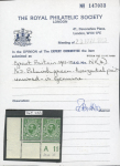 Stamp of Great Britain » King George V » 1911-12 Downey Head Issues GB 1911-12 1/2d bluish green, die 1A, mint n.h. corner marginal example from the lower left of the sheet