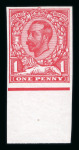 Stamp of Great Britain » King George V » 1911-12 Downey Head Issues 1911-12 ﻿1d. carmine from the foot of the sheet, die