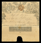 Stamp of Great Britain » 1840 Mulreadys & Caricatures GB 1840 (May 6) 1d Mulready lettersheet to Bognor cancelled by red Maltese Crosson first day of issue