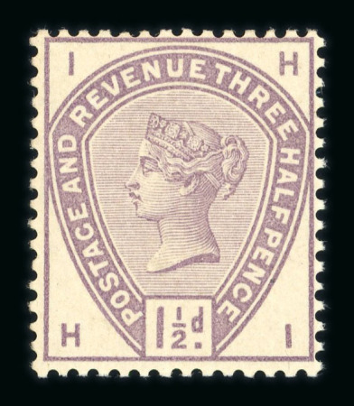 Stamp of Great Britain » 1855-1900 Surface Printed » 1883-84 Lilac & Green Issue 1883-84 ‘lilac and green' 1 ½d. purple on buff, HI,