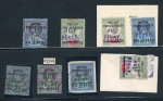 Stamp of Nigerias » Niger Coast Protectorate 1893 Old Calabar Provisionals group of eight stamps in mixed condition