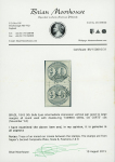 Stamp of Brazil » 1843 Bull's Eyes Brazil 1843 Bull's Eye 90r vertical pair, four margins used