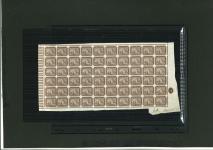 Stamp of Egypt » 1888-1906 New Currency 1m brown, imperforated proof pane of sixty (60), from the bottom-right of the sheet, plate proof number "2" also bottom right, alongside manuscript initials "JA" of John Ash and "HC" of H. Cackett, plus handstamped date
