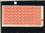Stamp of Egypt » 1888-1906 New Currency 4m scarlet, imperforated proof pane of sixty (60), from the bottom-right of the sheet, plate proof number "1" also bottom right, alongside manuscript initials "A.J.H.", plus handstamped date in blue "14 MAR 1911", some u