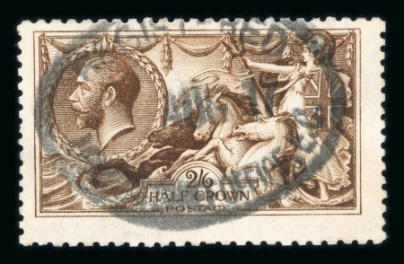 Stamp of Great Britain » King George V » 1913-19 Seahorse Issues 1915-18 De La Rue 2s.6d. very deep brown, used with