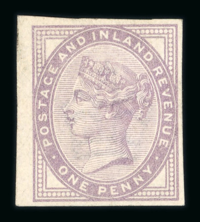 Stamp of Great Britain » 1855-1900 Surface Printed » 1880-81 Provisional Issue and 1881 1d Lilac 1881 1d. lilac, die II, 16 dots, imperf. imprimatur,