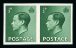 Stamp of Great Britain » King Edward VIII 1936 ½d. green, imprimatur pair, “N/P/IMPRIMATUR” handstamp