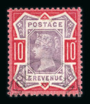 Stamp of Great Britain » 1855-1900 Surface Printed » 1887-1900 Jubilee Issue & 1891 £1 Green 1887-92 ‘Jubilee’ 10d. dull purple and deep dull carmine,