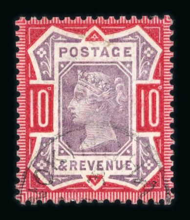 Stamp of Great Britain » 1855-1900 Surface Printed » 1887-1900 Jubilee Issue & 1891 £1 Green 1887-92 ‘Jubilee’ 10d. dull purple and deep dull carmine,