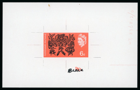 Stamp of Great Britain » Queen Elizabeth II 1965 Arts 6d. "Delacryl" die proof essay, on gummed