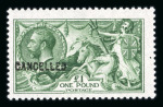 Stamp of Great Britain » King George V » 1913-19 Seahorse Issues 1913 Waterlow £1 yellowish green (deep shade) paper