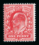 Stamp of Great Britain » King Edward VII » 1911 Harrison & Sons Issues 1911 1d. intense rose-carmine, fine unmounted mint.