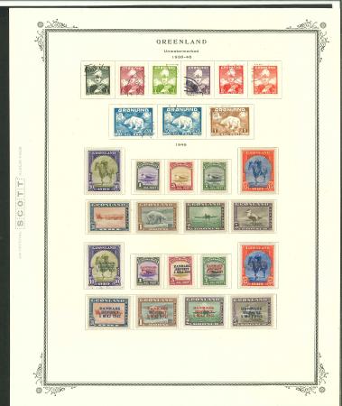 Stamp of Greenland 1938-1960, nice small mint and used collection, complete