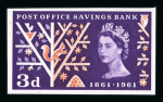 Stamp of Great Britain » Queen Elizabeth II 1961 Post Office Savings Bank 3d. imperforate imprimatur