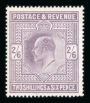 Stamp of Great Britain » King Edward VII » 1902-10 De La Rue Issues 1902-10 De La Rue 2/6d. lilac, fine mint.
