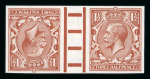 Stamp of Great Britain » King George V » 1924-36 Issues 1924-26 1½d. red-brown, imperforate tête-bêche gutter