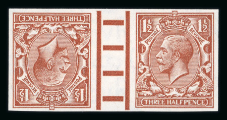 Stamp of Great Britain » King George V » 1924-36 Issues 1924-26 1½d. red-brown, imperforate tête-bêche gutter