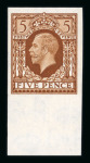 Stamp of Great Britain » King George V » 1924-36 Issues 1934-36 5d. lower marginal imperforate imprimatur,