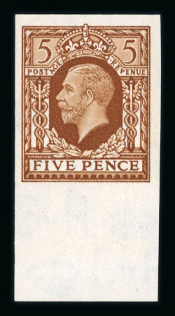 Stamp of Great Britain » King George V » 1924-36 Issues 1934-36 5d. lower marginal imperforate imprimatur,