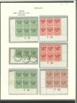 Stamp of Ireland » 1922-23 Thom Three-Line Overprints (T47-T61) 1/2d to 1s attractive assembly of control singles, pairs, strips and blocks of four or six, all neatly mounted on four album pages, a fresh, very fine and interesting group (20) (Hib. T47-T58, €650+)