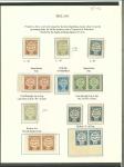 Stamp of Ireland » Forerunners (L1-L45) 1922 Irish Republican Army: Attractive selection of all three values neatly mounted and written up on an exhibition page, showing 1d brown, single, pair and imperforate pair, 2d green, single and imperforate pair, 6d blu