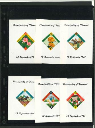 Stamp of Ireland » Forerunners (L1-L45) 1956-1961 Divers group of various labels and vignettes, including One Flag One Country complete set of seven triangular labels, plus two covers, specialised collection of the Principality of Thomond mounted on four pages