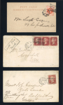 Stamp of Ireland » Pre-Stamp Postal History » Collections, lots etc. 1848-1895 Late Mail: Selection of six covers or cards all showing an array of Late mkgs, including boxed red LATE LETTER/FEE PAID, boxed red LATE MAIL, boxed black Late Fee/Paid, Dublin LATE FEE duplex, Dublin TOO LATE d