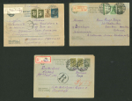 Stamp of Russia » Postal Stationery Russia 1907 to 1935 cards and envelope registered uprated