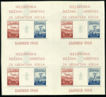Stamp of Croatia Croatia 1942 Model Airplane part perforaed bléock 4 miniature sheets